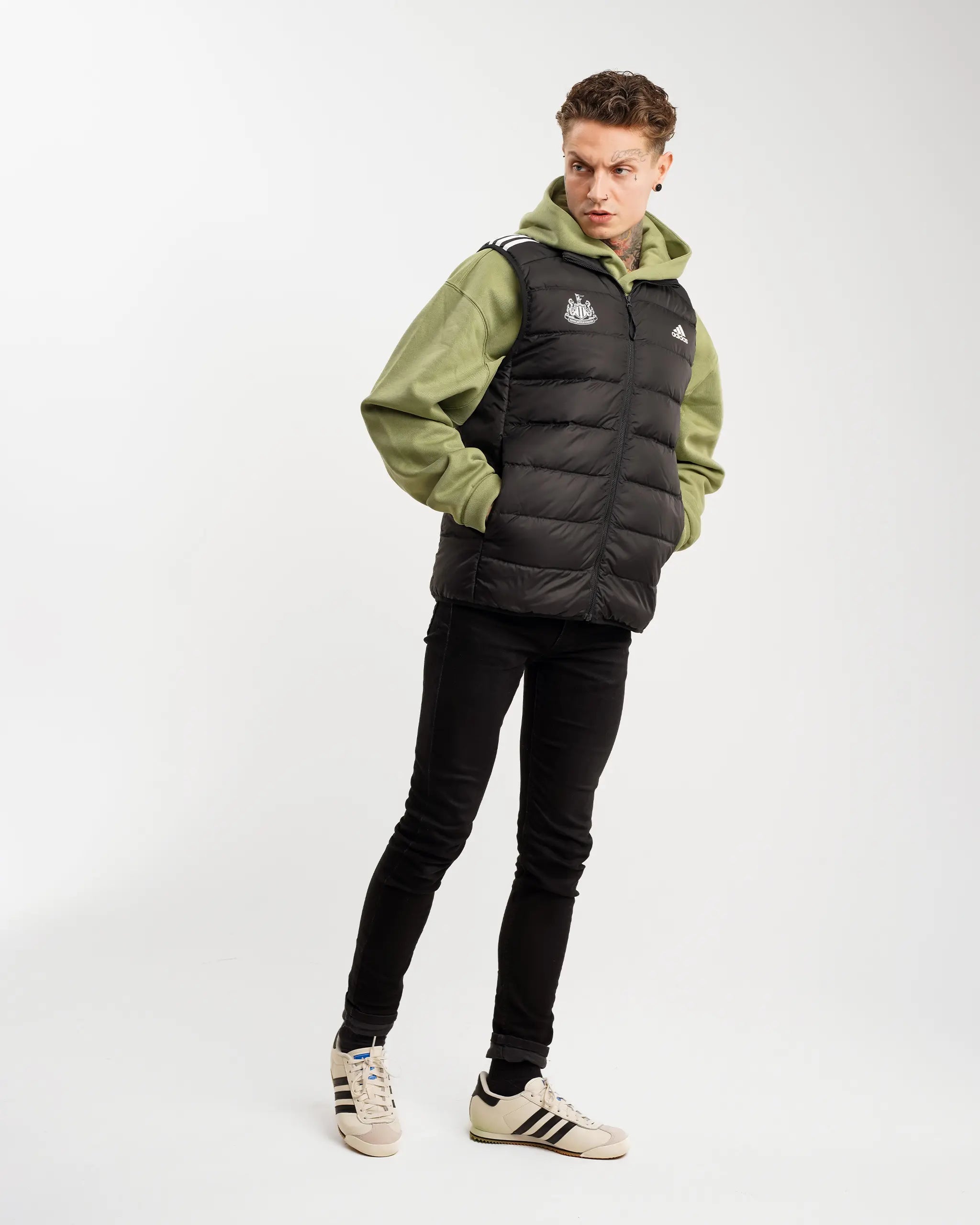 Men's Coats for SkiingNewcastle United adidas Men's Essentials 3S Light Down Vest