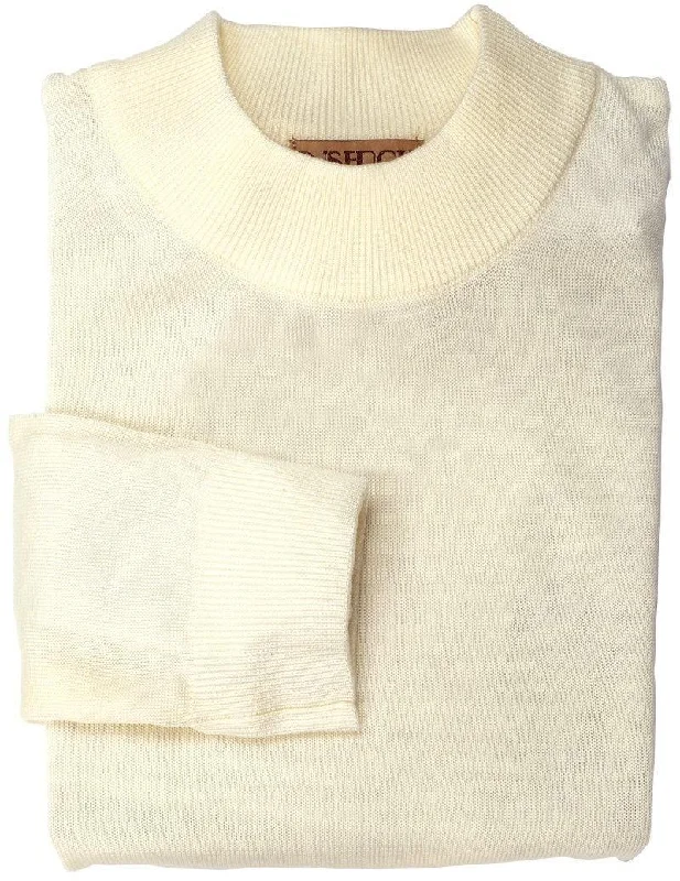 Men's Sweaters with Button-Down PlacketsMock Neck Sweater Color Off White