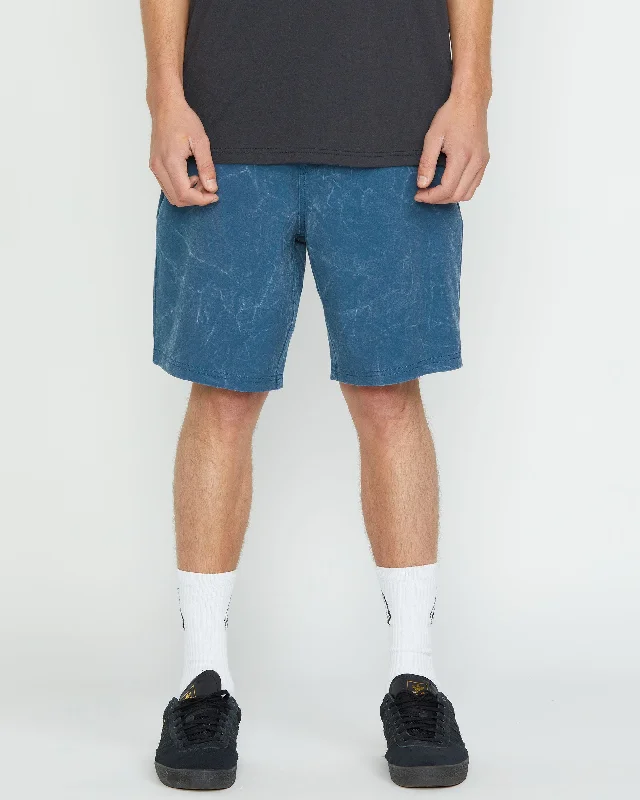 Men's Twill Pants for a Dressy LookStone Faded Hybrid Shorts - Deep Blue