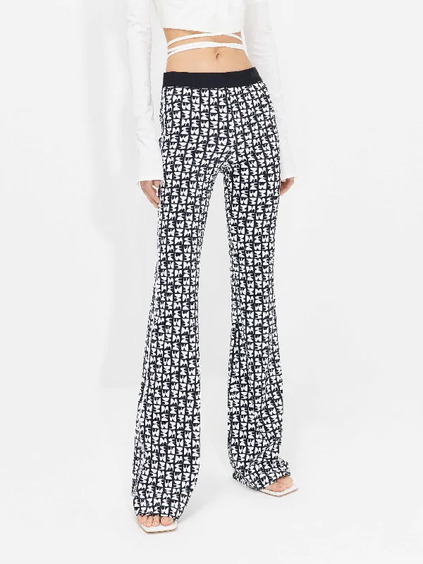 Men's Ripped JeansMonogram Print Flared Pants