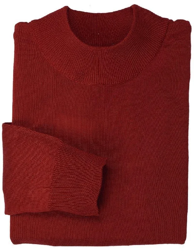 Men's Sweaters with Kangaroo PocketsMock Neck Sweater Color Red