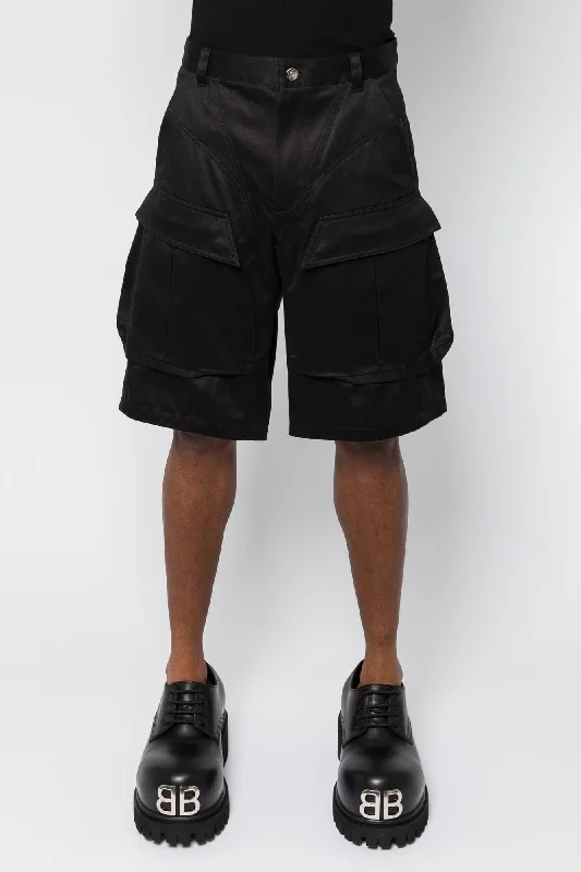 Mugler Tailored Cargo Shorts in Black SS25