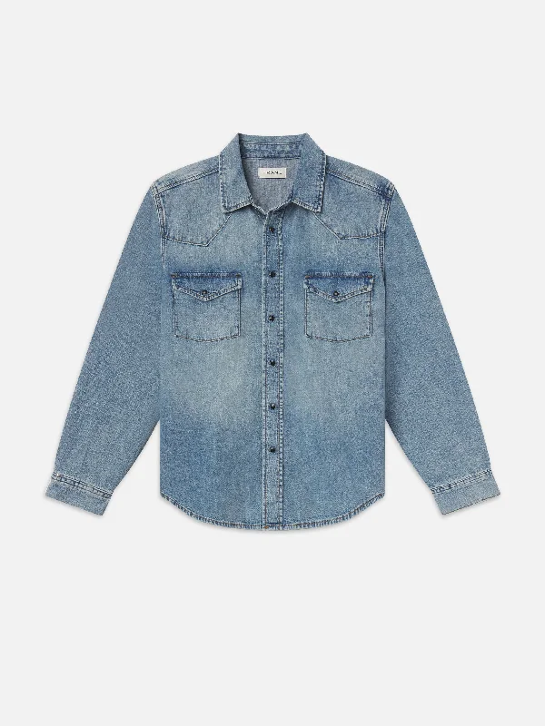 Classic Men's Jeans StyleWestern Denim Shirt -- Fantasy