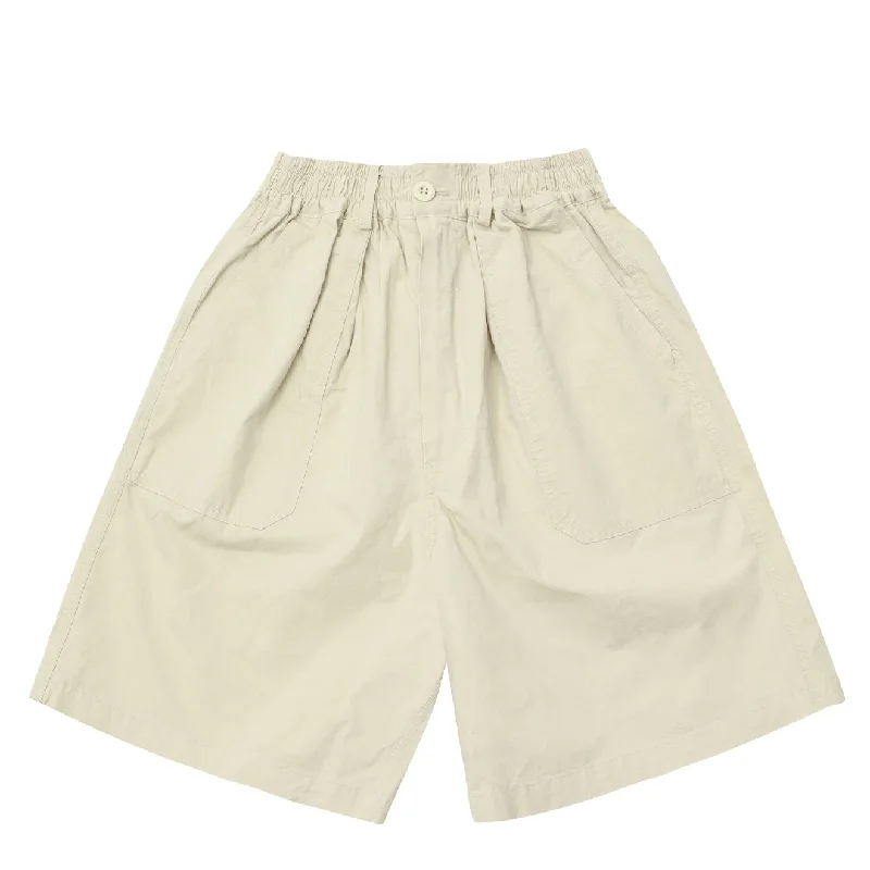 Men's Tapered Pants for a Slimming EffectKappy One Tuck Wide Fatigue Half Pants Cream Men's Tapered Pants for a Slimming EffectKappy One Tuck Wide Fatigue Half Pants Cream
