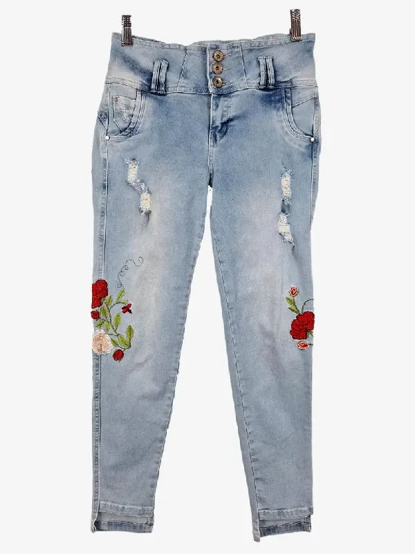 Relaxed-Fit Men's JeansAssorted Brands Embroidered Distressed High Rise Jeans Size 12 Relaxed-Fit Men's JeansAssorted Brands Embroidered Distressed High Rise Jeans Size 12
