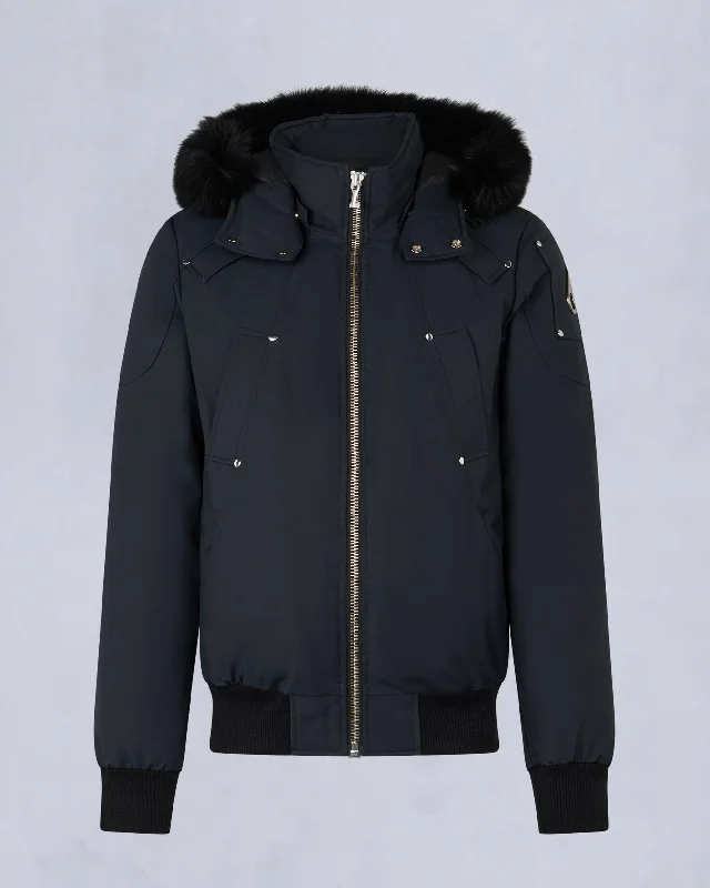 NAVY WITH BLACK FOX FUR