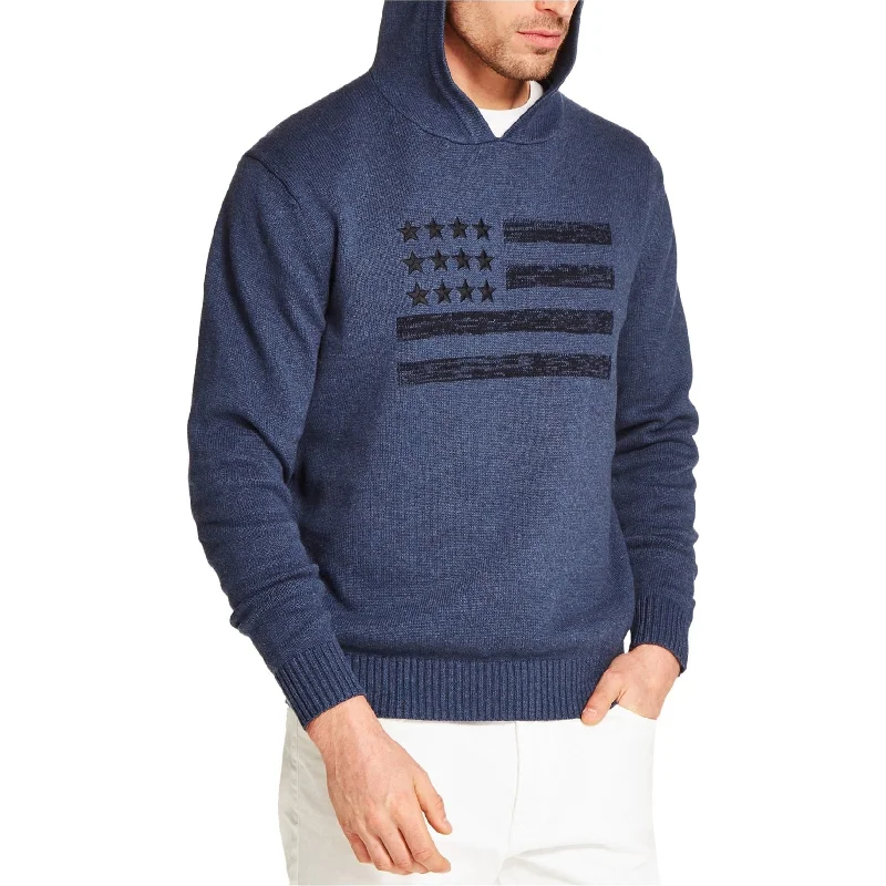 Striped Men's SweatersWeatherproof Mens Flag Hooded Sweater