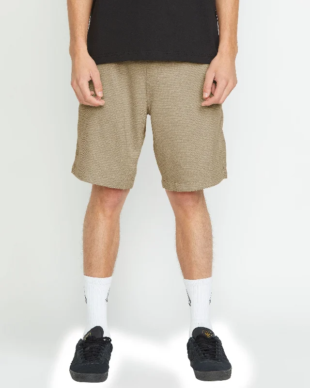 Men's Pants with Hidden ButtonsFrickin Elastic Waist Shorts - Light Khaki