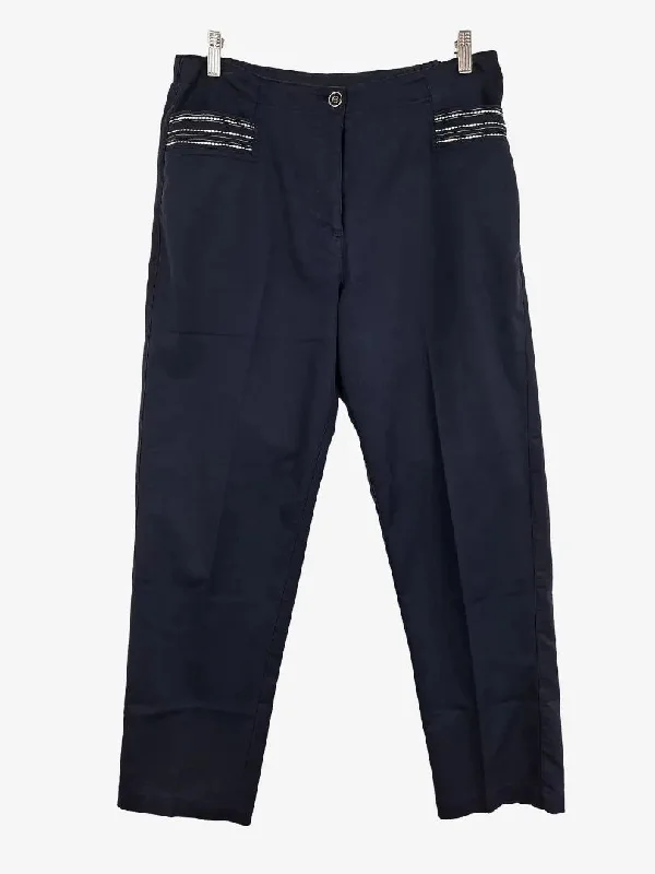 Men's Jeans with Elastic WaistbandsBlack Pepper Navy Pocket Embroidery Pants Size 14 Men's Jeans with Elastic WaistbandsBlack Pepper Navy Pocket Embroidery Pants Size 14