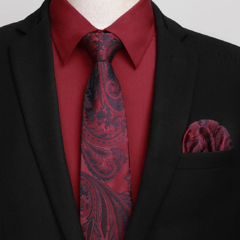 Men's Hunting Shirts for Camouflage and ComfortMen's Shirt with Tie Handkerchief Set - RED/PAISLEY Men's Hunting Shirts for Camouflage and ComfortMen's Shirt with Tie Handkerchief Set - RED/PAISLEY