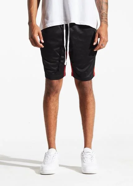 Men's Jeans with Stretch FabricLewis Track Shorts (Black/Red)