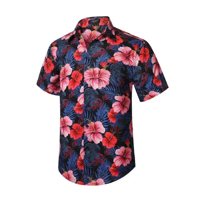 Men's Affordable Shirts for Budget-Friendly StyleFunky Hawaiian Shirts with Pocket - A4-NAVY PINK Men's Affordable Shirts for Budget-Friendly StyleFunky Hawaiian Shirts with Pocket - A4-NAVY PINK