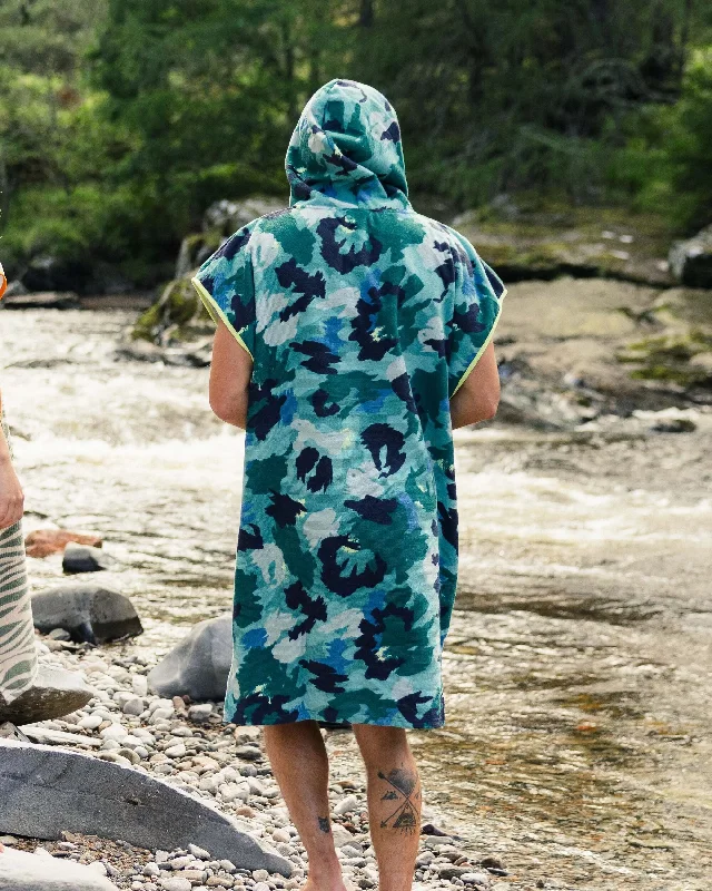 Men's Coats with Chest PocketsTulum Recycled Towel Poncho - Alpine Camo Khaki