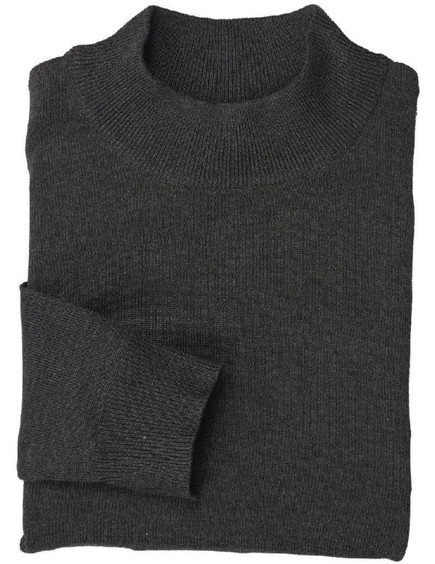 Warm Men's Hooded SweatersMock Neck Sweater Color Charcoal