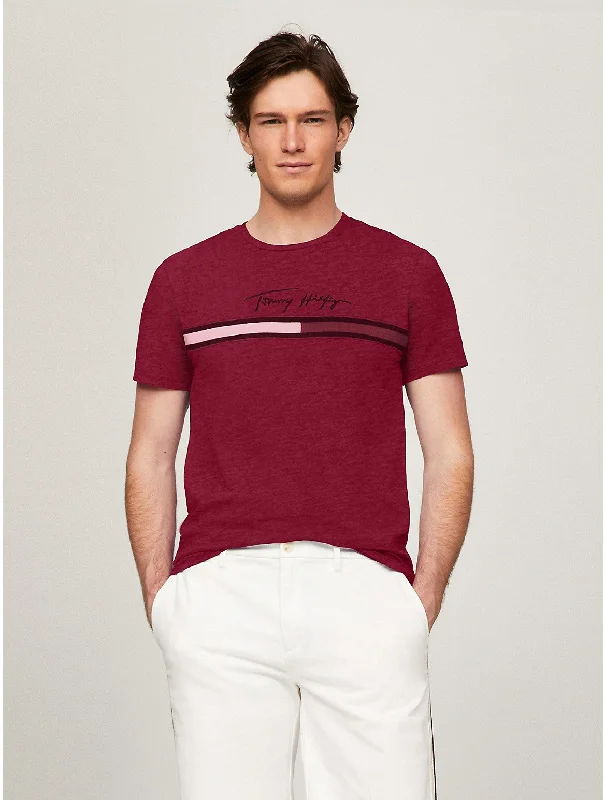 Solid-Colored Men's ShirtsTommy Hilfiger Men's Tonal Signature Flag Logo T-Shirt