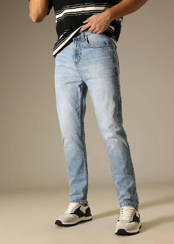 New Arrival Men's JeansLight Blue Relaxed Fit Denim