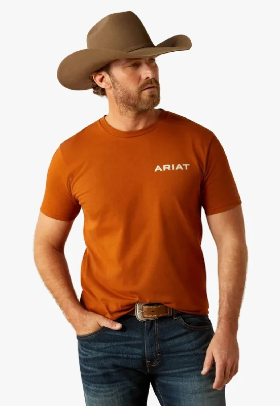 Men's Shirts with Asymmetrical HemlinesAriat Mens Buffalo West T-Shirt