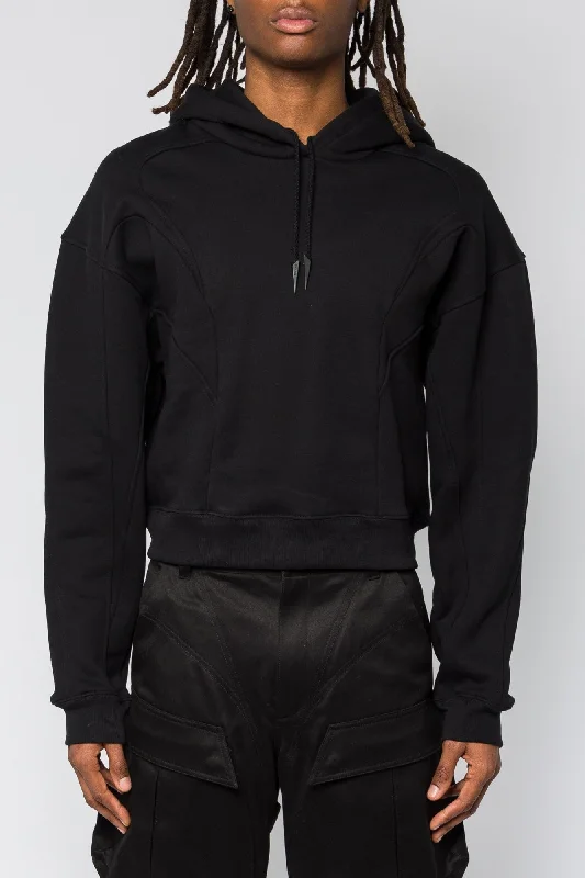 Mugler Heavy Fleece Hoodie in Black SS25