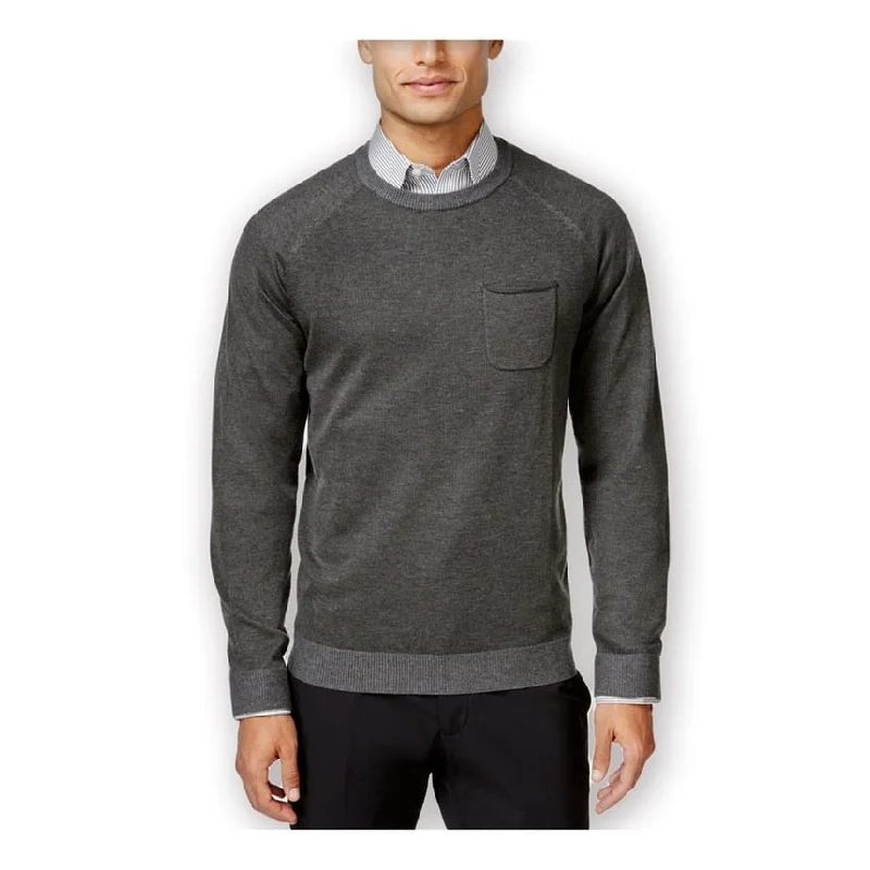 Men's Sweaters with Dropped ShouldersRyan Seacrest Mens Pocket Crew Pullover Sweater