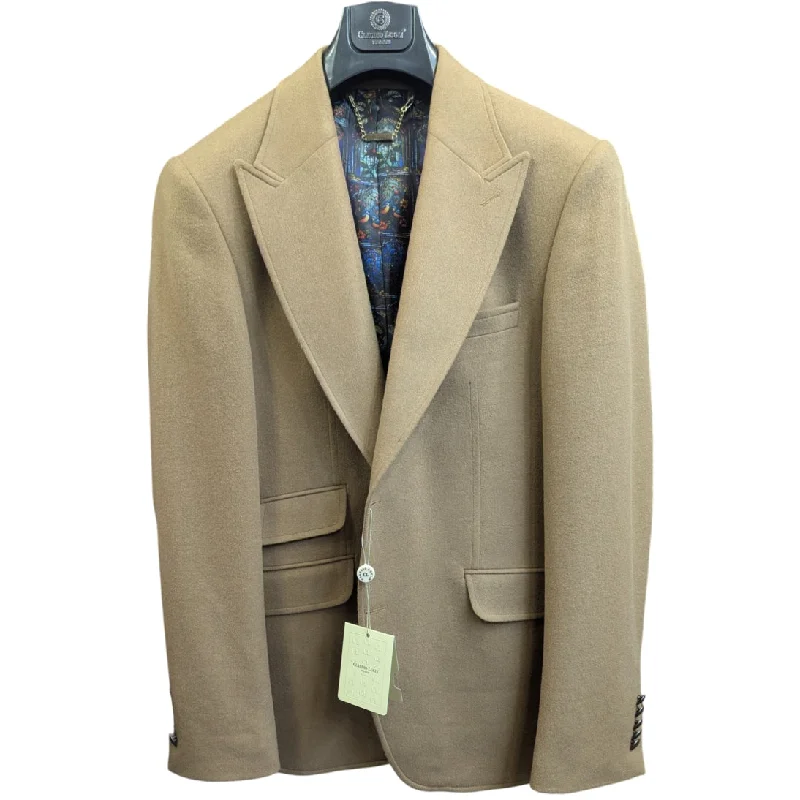 Claudio Lugli Cashmere Wool Wide Lapel Jacket CL2329 Beige