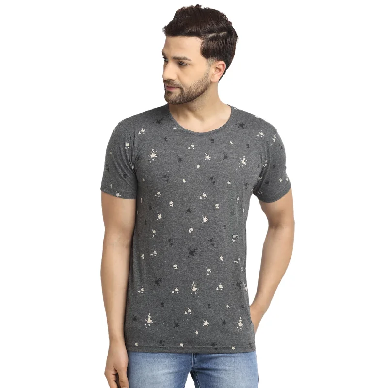 Men's Shirts with Rounded HemlinesMack JONNEY Men's White Printed Round Neck Tshirt Men's Shirts with Rounded HemlinesMack JONNEY Men's White Printed Round Neck Tshirt