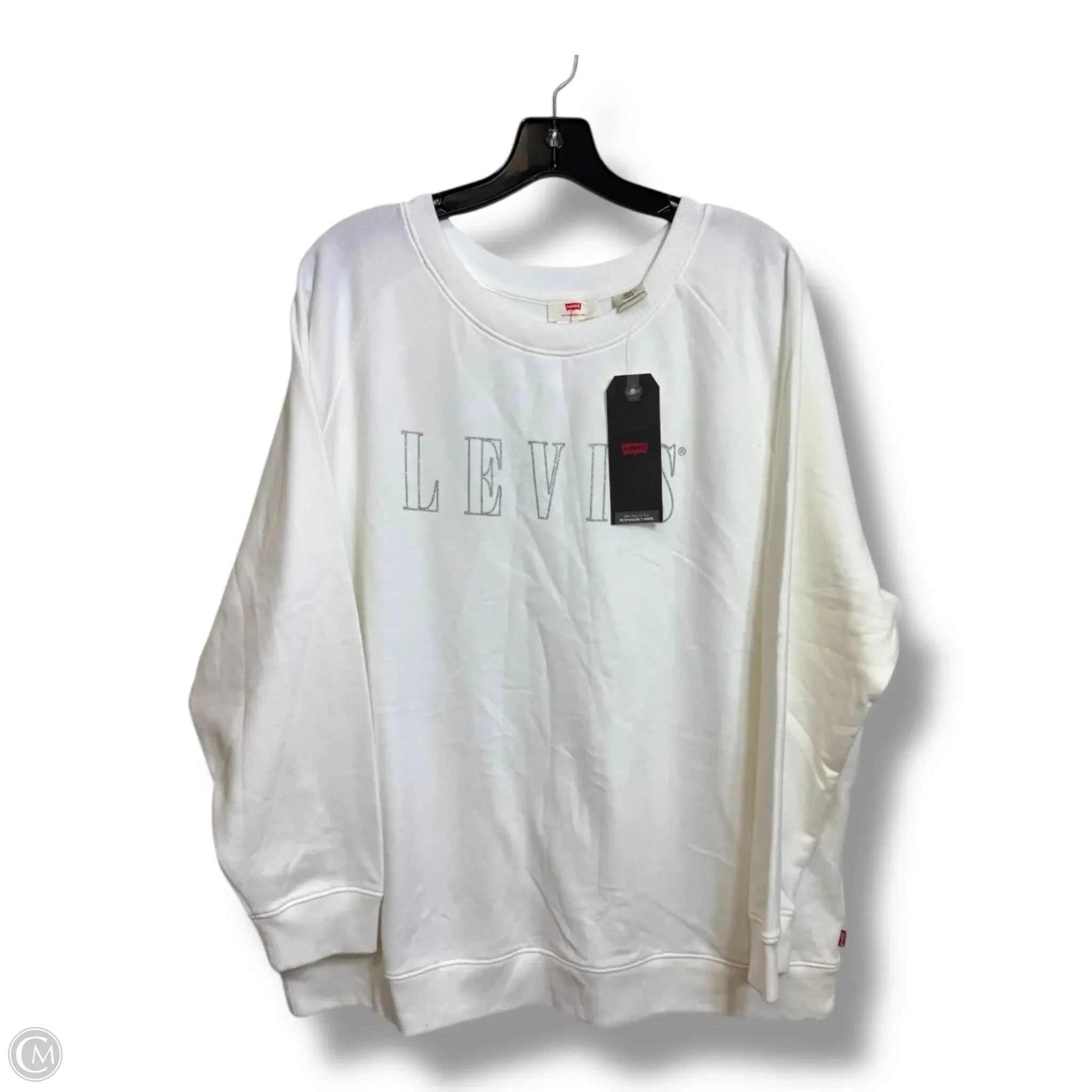 Men's Hoodies for Winter SportsSweatshirt Crewneck By Levis In White, Size: 3x