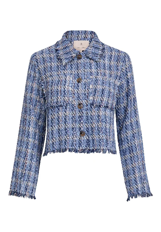 PC8185 Francie Short Jacket - Allure Blue Jacquard