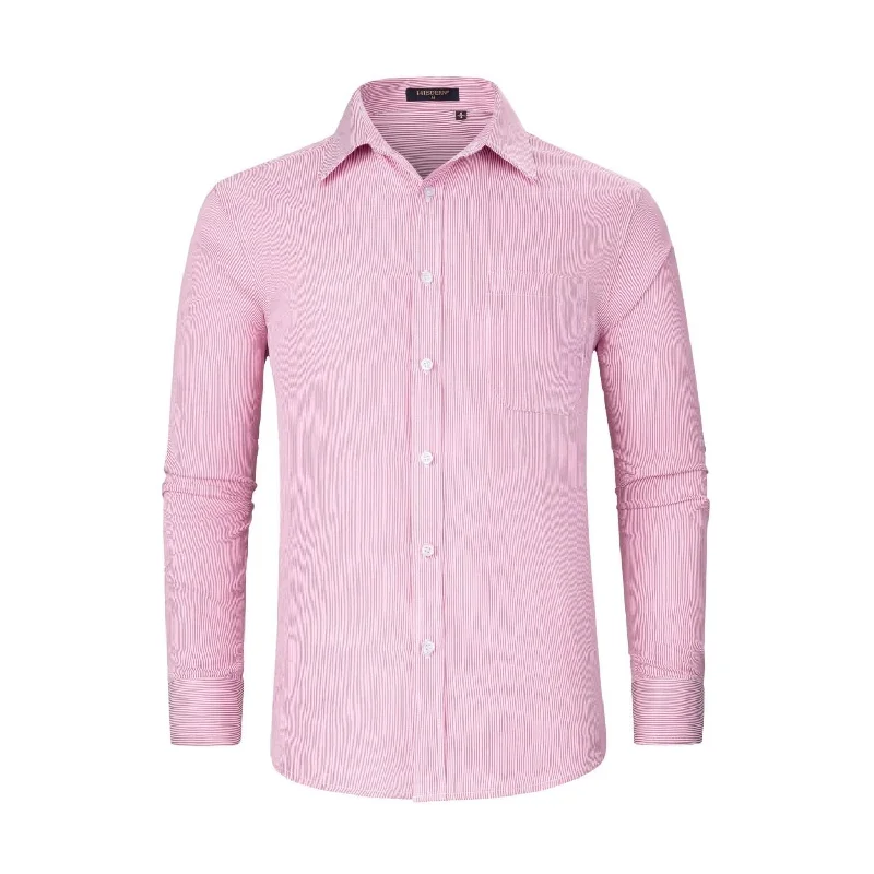 Men's Scoop Neck T-Shirts for a Relaxed FeelMen's Casual Long Sleeve Striped Shirt - PINK Men's Scoop Neck T-Shirts for a Relaxed FeelMen's Casual Long Sleeve Striped Shirt - PINK