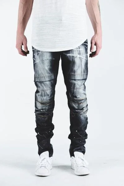 Designer Men's JeansAli Denim (Black Bleach)