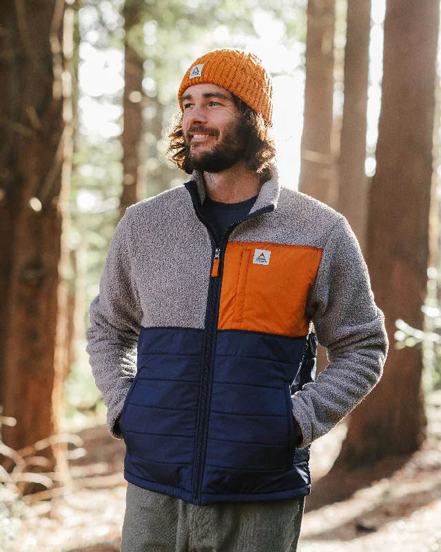 Men's Coats for Winter SportsBorn Explorer Recycled Polar-Lined Sherpa Fleece - Steel Grey