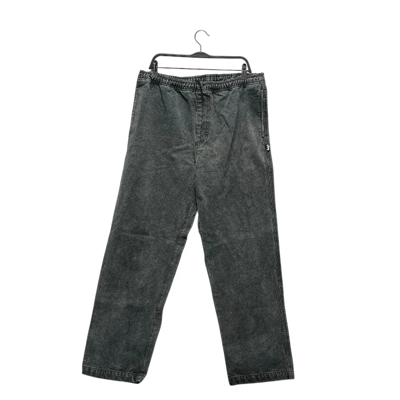 Casual Ripped Men's JeansSTUSSY/Straight Pants/L/Denim/GRY/DRAWSTRING ACID WASH