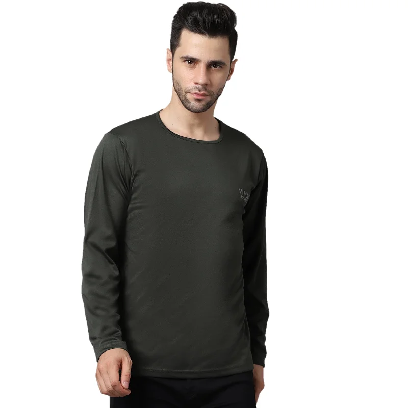 Men's Performance Shirts for SportsMack Jonney Dryfit Lycra Olive FullSleeve T-Shirt For Men