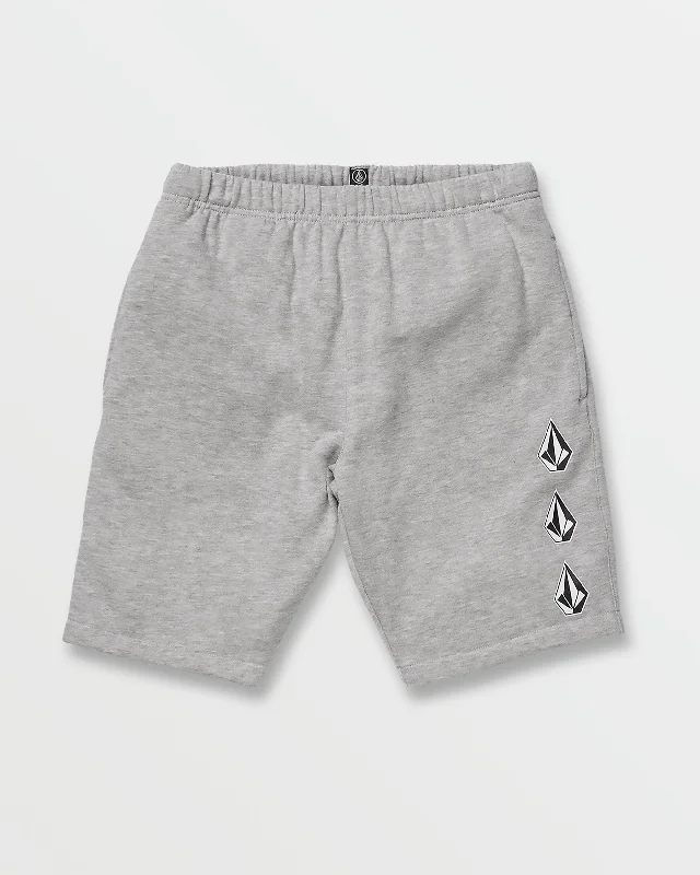 Men's Pants with Contrast StitchingBig Boys Iconic Stone Fleece Shorts - Grey Heather