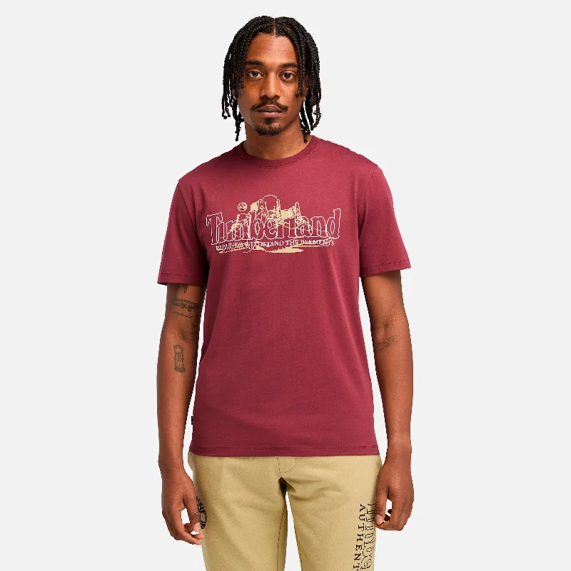 Men's Shirts with Pleated HemlinesMen's Front Graphic Short Sleeve T-Shirt