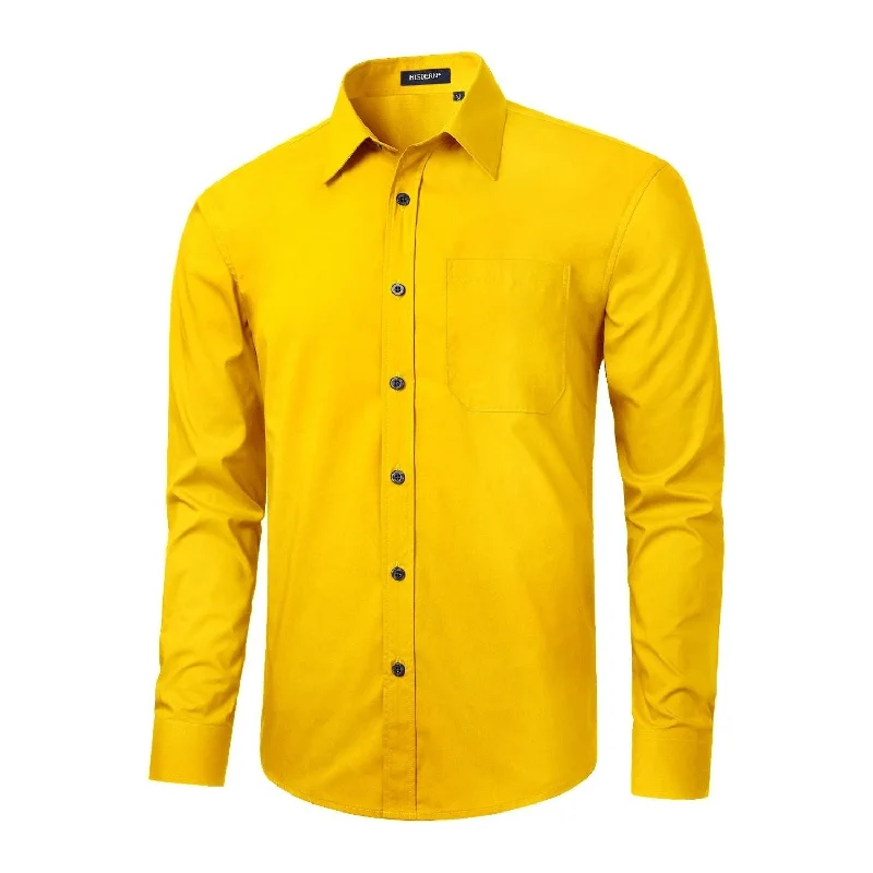 Men's Rugby Shirts for a Sporty LookMen's Dress Shirt with Pocket - YELLOW