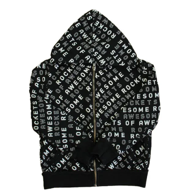 Unique Men's Custom HoodiesRockets Of Awesome Boys Black | White Hoodie