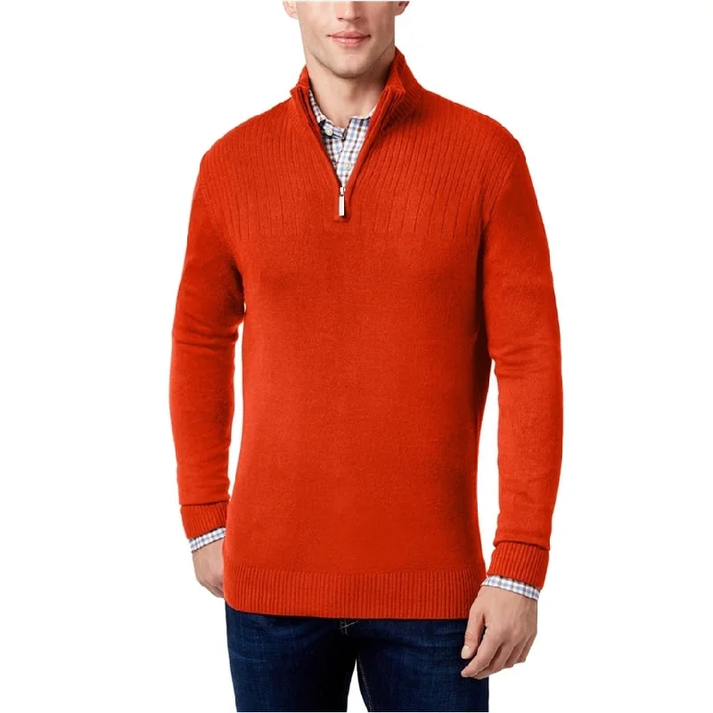 Men's Sweaters with High-Low HemlinesGeoffrey Beene Mens Ribbed Yoke 1/4 Zip Pullover Sweater Men's Sweaters with High-Low HemlinesGeoffrey Beene Mens Ribbed Yoke 1/4 Zip Pullover Sweater