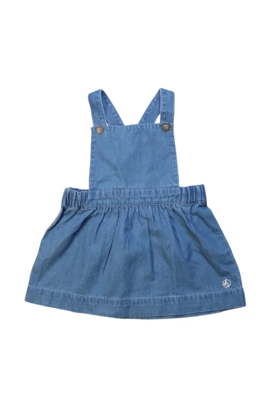 Men's Solid-Colored Pants for VersatilityPetit Bateau Overall Dress 18M