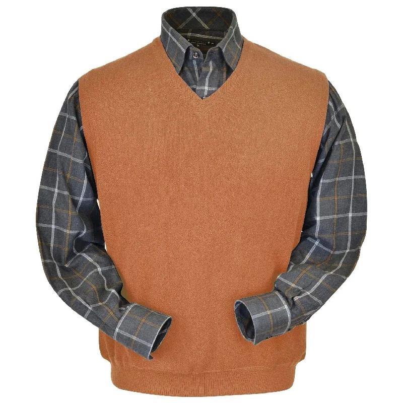 Men's Sweaters with Herringbone PatternsBaby Alpaca 'Links Stitch' V-Neck Sweater Vest in Clemson (Size Large) by Peru Unlimited Men's Sweaters with Herringbone PatternsBaby Alpaca 'Links Stitch' V-Neck Sweater Vest in Clemson (Size Large) by Peru Unlimited