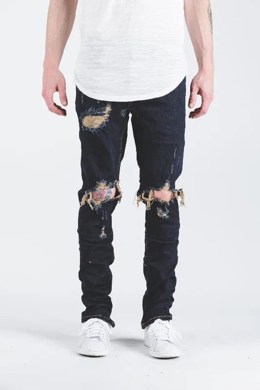 Jeans for Men with a Curvy BodyPACIFIC DENIM (DARK INDIGO RIPPED)