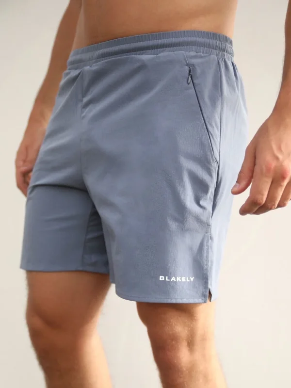 Men's Pants with Appliqué DetailsBlakely Track Shorts - Light Blue