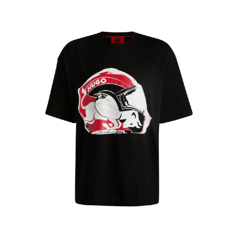 Men's Tailored Shirts for a Professional AppearanceHUGO x RB oversize-fit cotton T-shirt with racing print