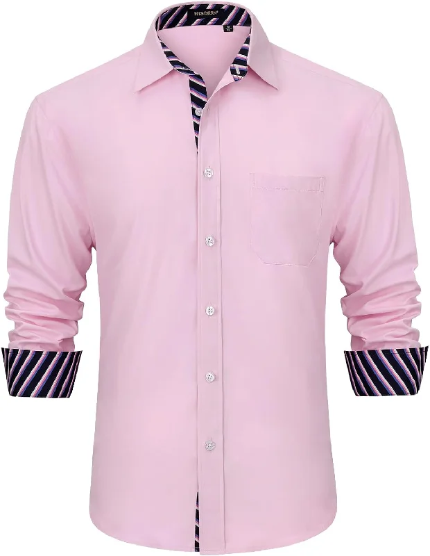 Men's Slim-Fit Shirts for a Flattering ShapeCasual Formal Shirt with Pocket - PINK