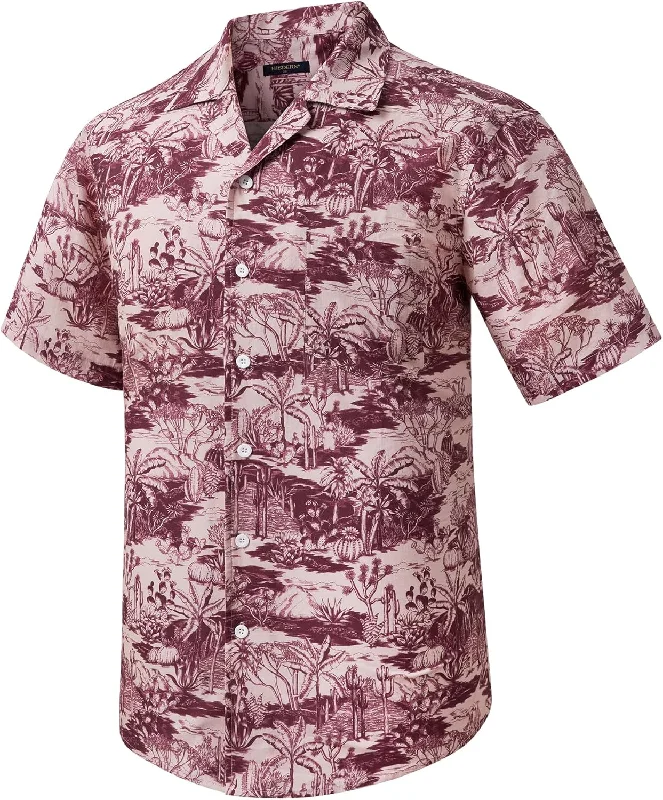 Men's Designer Dress Shirts for High-End FashionRed Floral Button Up Hawaiian Shirt For Summer Vacation Men's Designer Dress Shirts for High-End FashionRed Floral Button Up Hawaiian Shirt For Summer Vacation