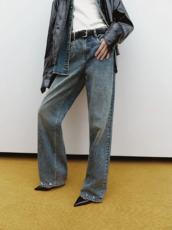 Rip and Tear Men's JeansLoose Straight Denim Jeans