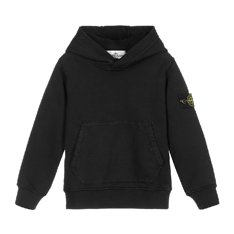 Men's Hoodies with Embroidered PatchesBlack Hoodie