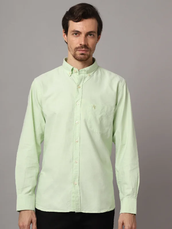 Men's Geometric Print Shirts for a Modern TwistMen's Light Green Casual Plain Full Sleeve Shirt Men's Geometric Print Shirts for a Modern TwistMen's Light Green Casual Plain Full Sleeve Shirt