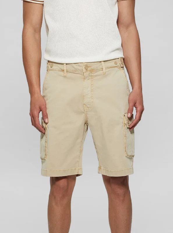 Men's Pants with Cargo PocketsBeige Soft Twill Cargo Shorts