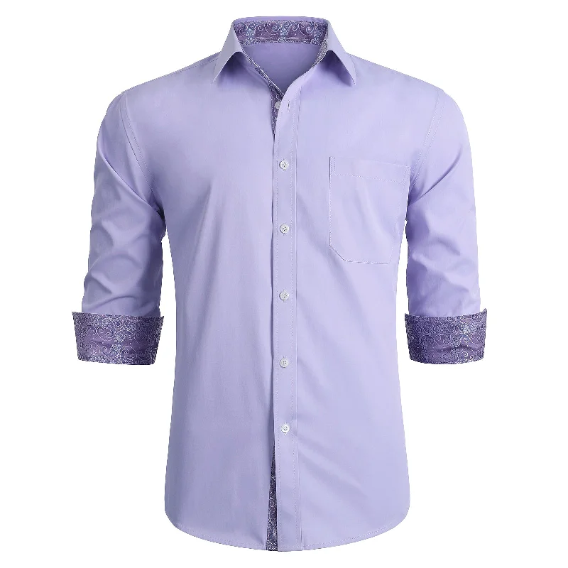 Men's Custom-Fit Shirts for a Personalized LookMen's Patchwork Dress Shirt with Pocket - PURPLE Men's Custom-Fit Shirts for a Personalized LookMen's Patchwork Dress Shirt with Pocket - PURPLE