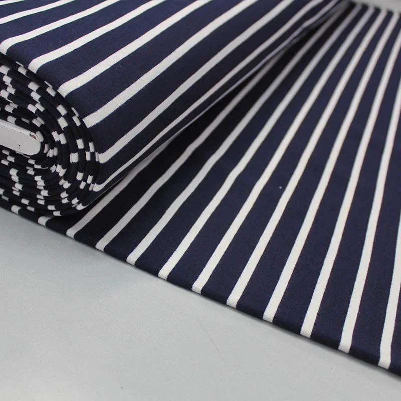 Men's Hoodies with Relaxed FitsCotton Elastane Dressmaking French Terry - Breton Stripe - Navy and White Men's Hoodies with Relaxed FitsCotton Elastane Dressmaking French Terry - Breton Stripe - Navy and White